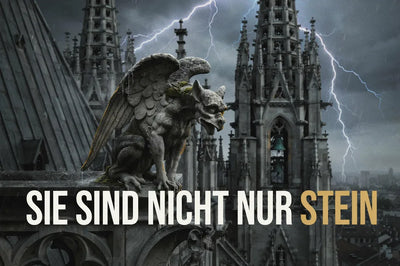 Gargoyle Waechter auf gotischer Kathedrale, mit KI erzeugt